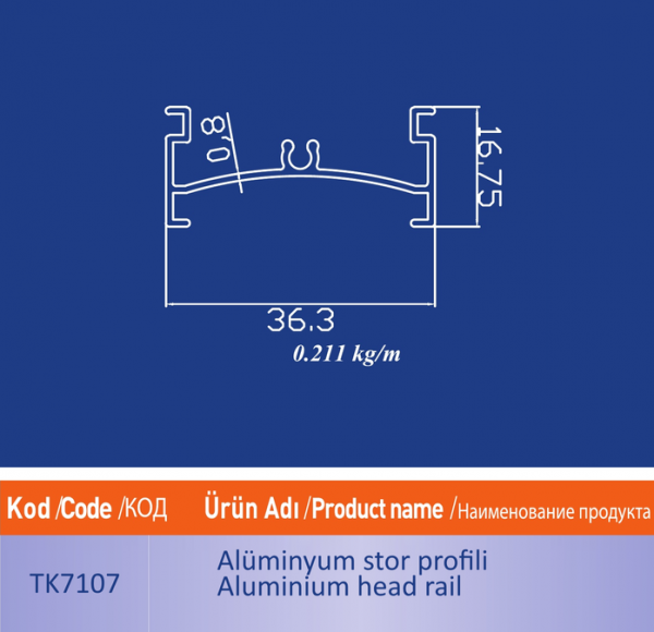 alüminyum stor profili TK7107