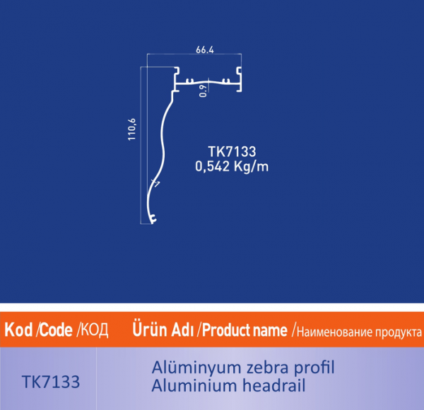 alüminyum zebra profil TK7133